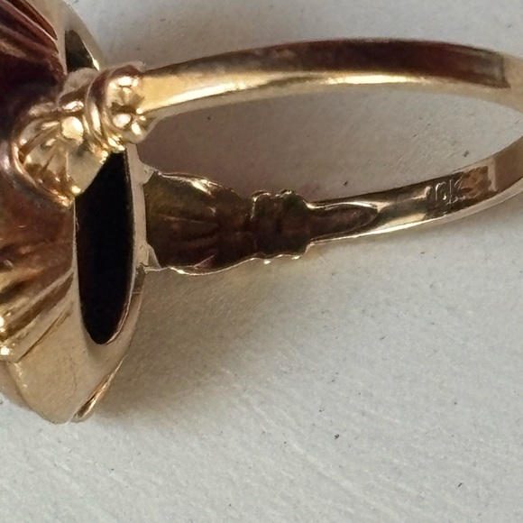 10k Elegant Gold & Onyx VTG ladies ring - Picture 11 of 15